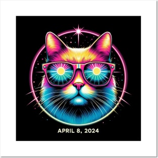 Total Solar Eclipse April 08 2024 Funny Cat Solar Eclipse Posters and Art